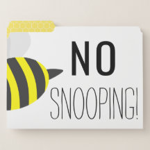 "No Snooping Allowed" Cranky Bee Fun File Ordner