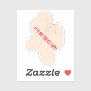 No Socks Day Feet Aufkleber