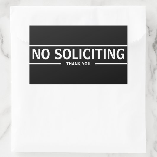 NO SOLICITING RECHTECKIGER AUFKLEBER (Tasche)