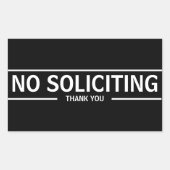 NO SOLICITING RECHTECKIGER AUFKLEBER (Vorderseite)