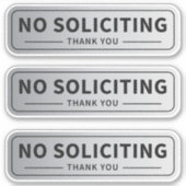 No Soliction Sign Pack 3 Aufkleber (Vorderseite)