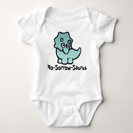 No-Sorrow-Saurus Dino Cuteness Baby Strampler (Vorderseite)
