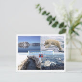 NO Spitzbergen - Svalbard - Fjord - Polarbär - Postkarte (Stehend Vorderseite)