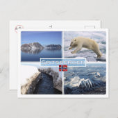 NO Spitzbergen - Svalbard - Fjord - Polarbär - Postkarte (Vorne/Hinten)