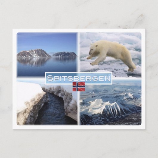 NO Spitzbergen - Svalbard - Fjord - Polarbär - Postkarte (Vorderseite)