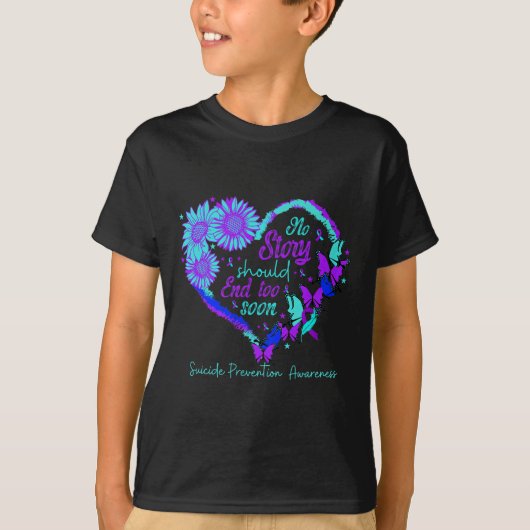 No Story Should End Too Soon Heart Women Suicide P T-Shirt (Vorderseite)
