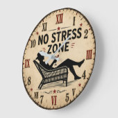 No Stress Zone  Große Wanduhr (Winkel)