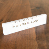 No Stress Zone Modern Minimalist Funny Namensplakette (Seite)