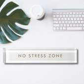 No Stress Zone Modern Minimalist Funny Namensplakette