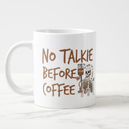 No Talkie Before Coffee funny cat lover gift Jumbo-Tasse
