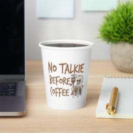 No Talkie Before Coffee funny cat lover gift Pappbecher