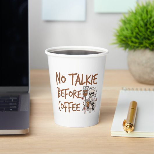 No Talkie Before Coffee funny cat lover gift Pappbecher (InSitu)