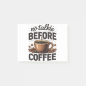 No Talkie Before Coffee – Funny Retro Coffee Lover Post-it Klebezettel (Vorderseite)