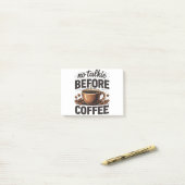 No Talkie Before Coffee – Funny Retro Coffee Lover Post-it Klebezettel (Auf Schreibtisch)