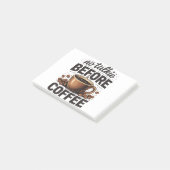 No Talkie Before Coffee – Funny Retro Coffee Lover Post-it Klebezettel (angewinkelt)