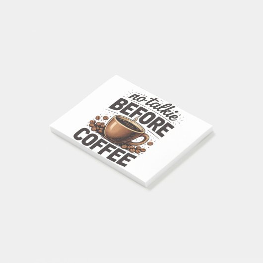 No Talkie Before Coffee – Funny Retro Coffee Lover Post-it Klebezettel (angewinkelt)