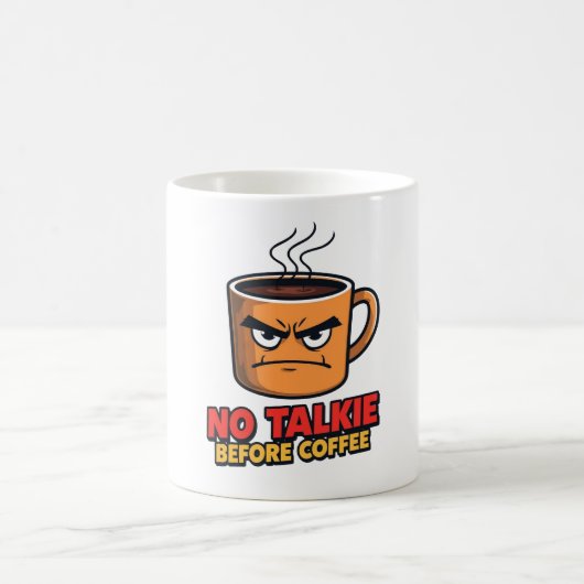 No Talkie Before Coffee Mug Kaffeetasse (Mittel)