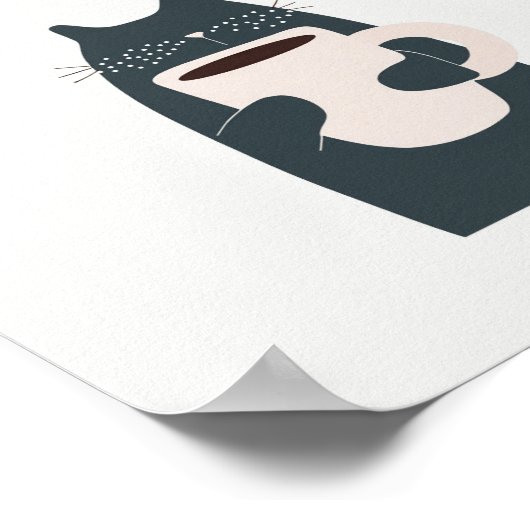 No Talkie Without Coffee Quote Poster (Ecke)