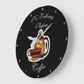No Talking Before Coffee Humorous Clock 1 Große Wanduhr (Winkel)
