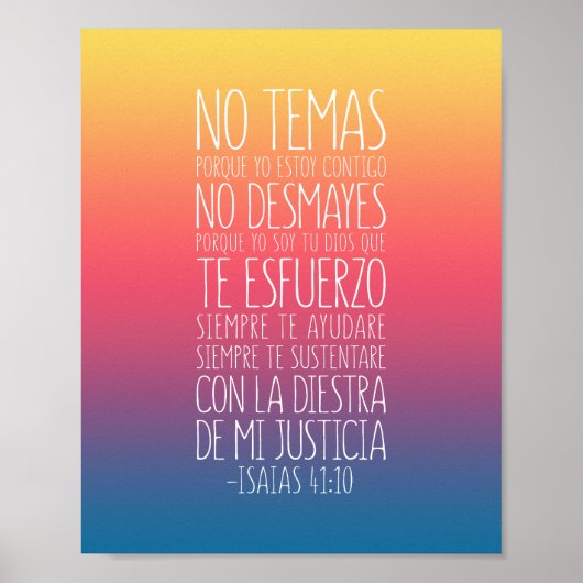 No Temas, Porque Yo Estoy Contigo, Isaías 41:10 Poster (Vorne)