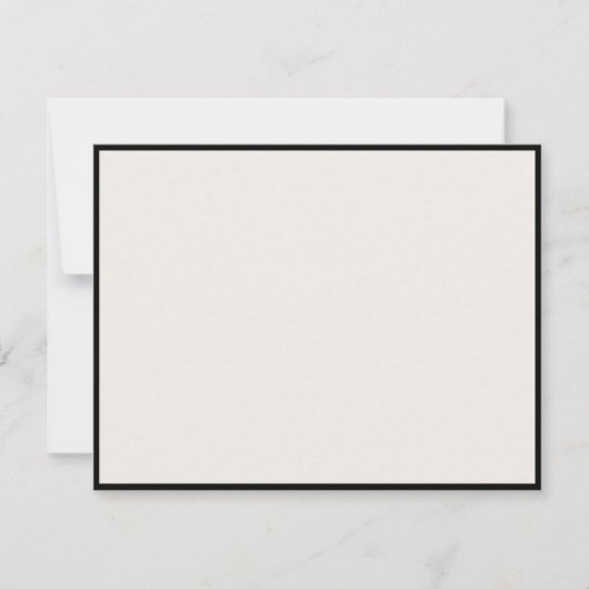 No text, Black Border, Ivory Modern Note Card Einladung (Vorderseite)