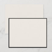 No text, Black Border, Ivory Modern Note Card Einladung (Vorne/Hinten)