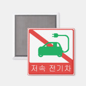 NO Thorfare for NEVs Korean Traffic Sign Magnet (Vorderseite/Rückseite)