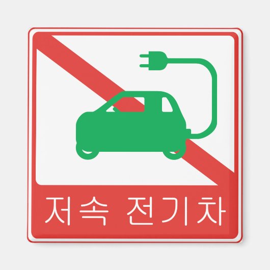 NO Thorfare for NEVs Korean Traffic Sign Magnet (Vorne)