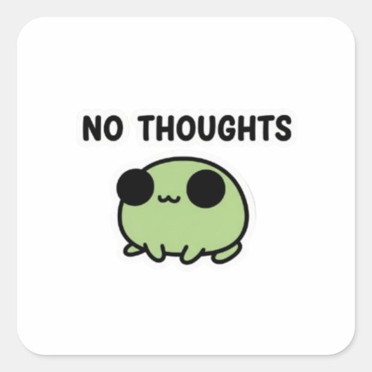 No Thoughts Frog Sticker Cute Empty Mind Frog Mini (Vorderseite)