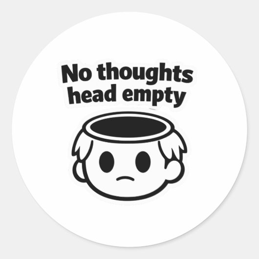 No thoughts head empty meme aesthetic sticker (Vorderseite)