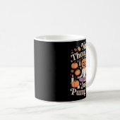 No Thoughts Just Pumpkins Fall Meditation Cozy Hal Kaffeetasse (VorderseiteRechts)