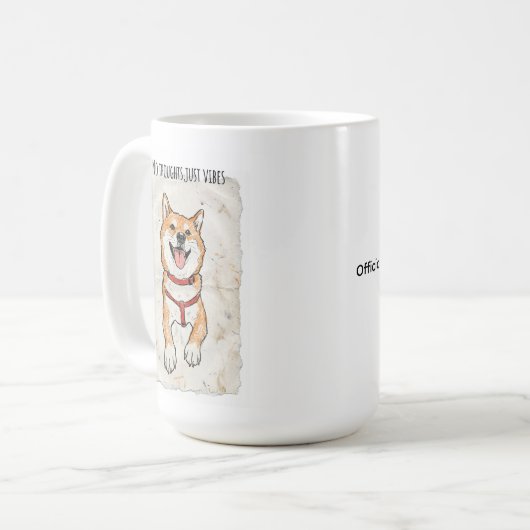 No Thoughts, Just Vibes Shiba Inu Mug | ADHD Brain Kaffeetasse (Vorderseite Links)