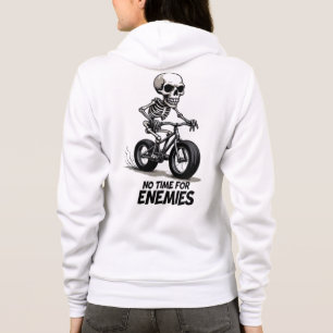 💀 "No Time for Enemies" - Badass Skeleton Biker � Hoodie