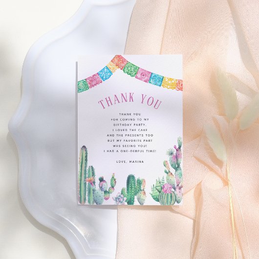 No Time To Siesta First Fiesta Girl Birthday Dankeskarte