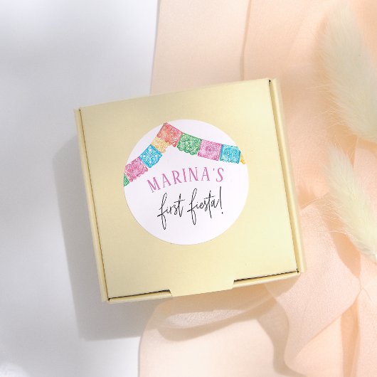 No Time To Siesta First Fiesta Girl Birthday Runder Aufkleber