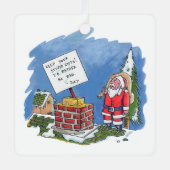 No To Santa Square Metallschmuck Ornament Aus Metall (Vorderseite)