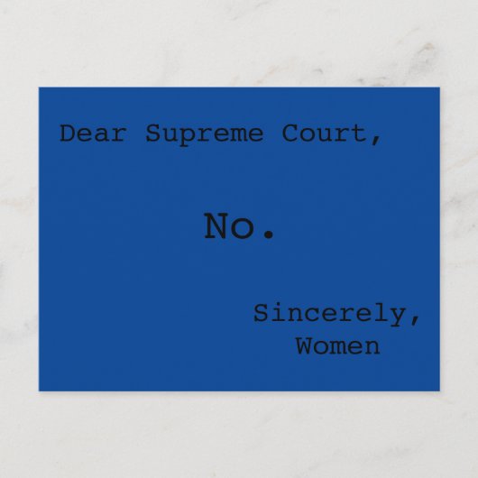 No to the Supreme Court! Postkarte (Vorderseite)