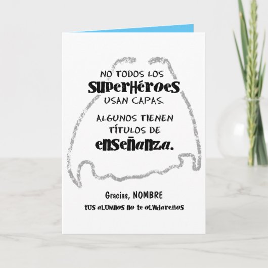 No todos los superhéroes usan capas. karte (Vorderseite)