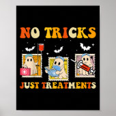 No Tricks Just S Funny Halloween Ghost Nursing Poster (Vorne)