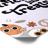 No Tricks Just Treats Ghost Halloween Birthday Poster (Ecke)