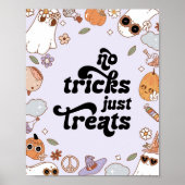 No Tricks Just Treats Ghost Halloween Birthday Poster (Vorne)