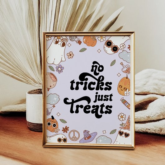 No Tricks Just Treats Ghost Halloween Birthday Poster