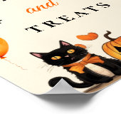 " No Tricks & Leckereien " Boo Black Cat Halloween Poster (Ecke)