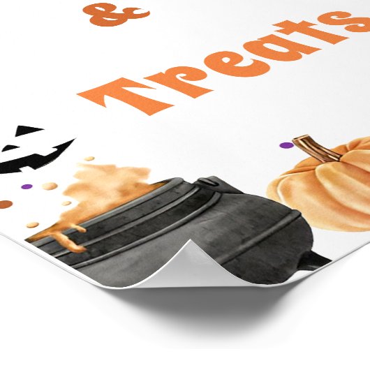 "No Tricks & Leckereien" Boo Niedlich Ghost Game Poster (Ecke)