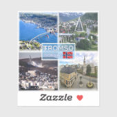 NO Tromso - Luftansicht - Artische Kathedrale - Aufkleber (Blatt)