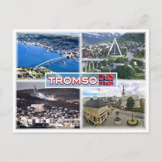 NO Tromso - Luftansicht - Artische Kathedrale Postkarte (Vorderseite)