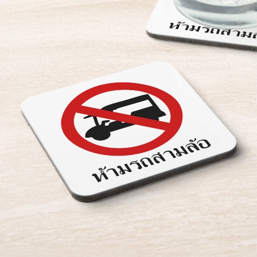 NO Tuk Tuk TAXI ⚠ thailändisches ⚠ Untersetzer (Linke Seite)