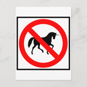No Unicorns Highway Sign Postkarte
