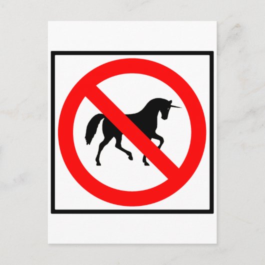 No Unicorns Highway Sign Postkarte (Vorderseite)