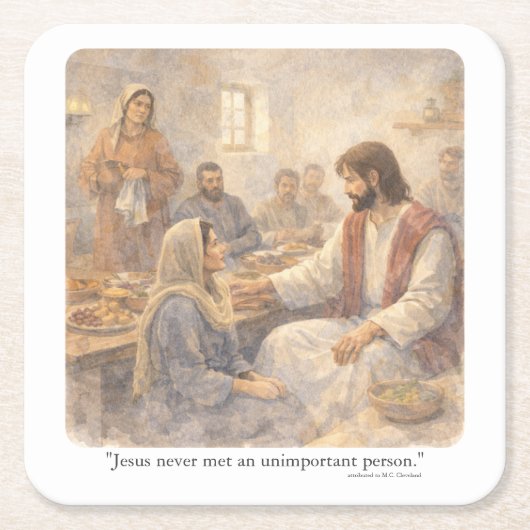 No unimportant person rechteckiger pappuntersetzer (Vorderseite)